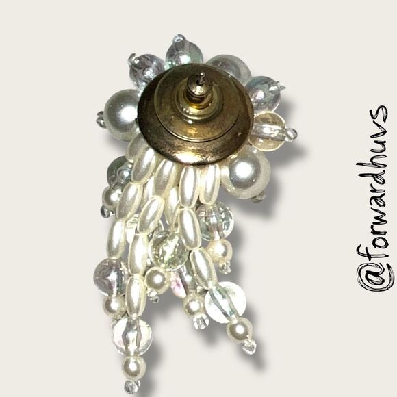 Bundle Sale 3 for $15 | Cluster Beaded Earrings Iridescent Pearl-Like Beads - Picture 5 of 7